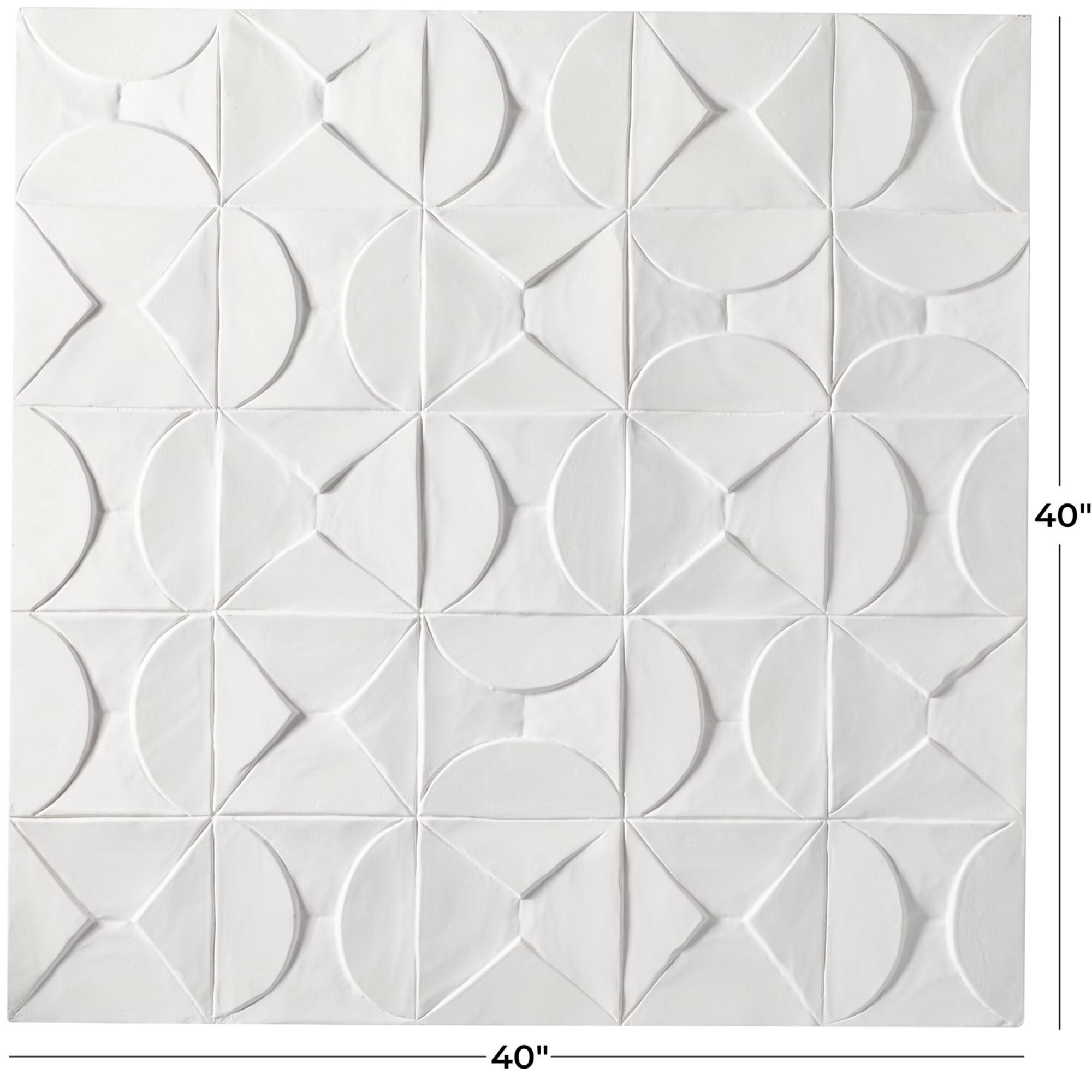 CosmoLiving by Cosmopolitan White Wood Intricately Carved Geometric Wall Decor 40" x 2" x 40"